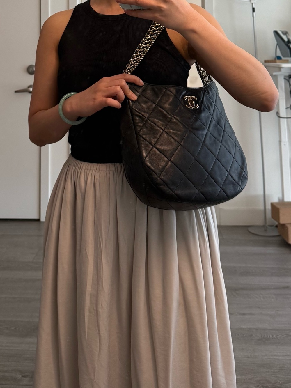 Chanel 22P Hobo Bag in Black Lambskin and LGHW - MSRP $5100 - Picture 14 of 15